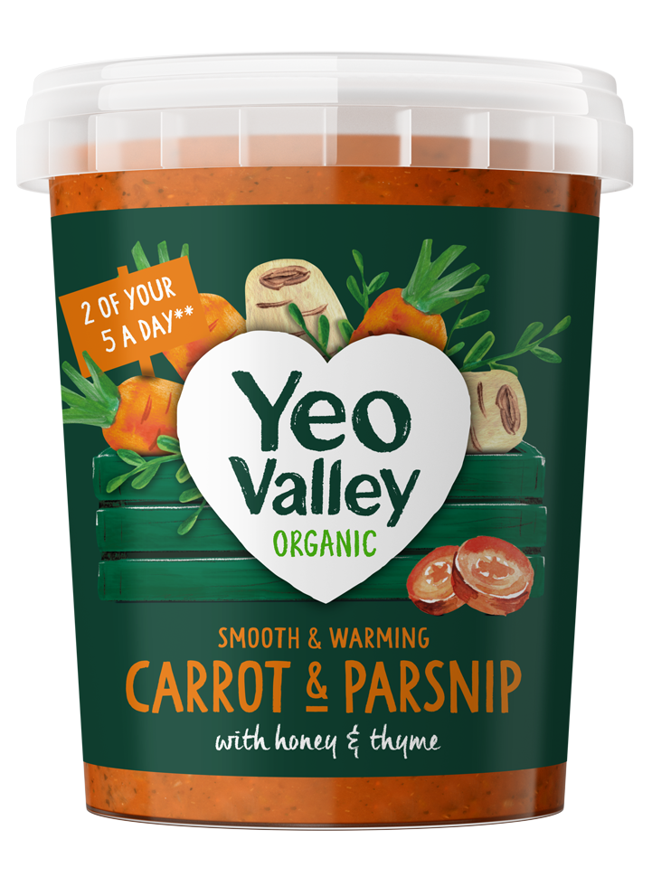 Yeo Valley Organic Carrot and Parsnip soup with honey and thyme